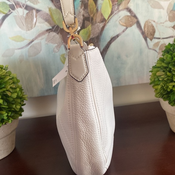 MICHAEL Michael Kors BEDFORD🤍WHITE🤍LEATHER MEDIUM CRESCENT SHOULDER BAG🌟NWT🌟 - Picture 7 of 17